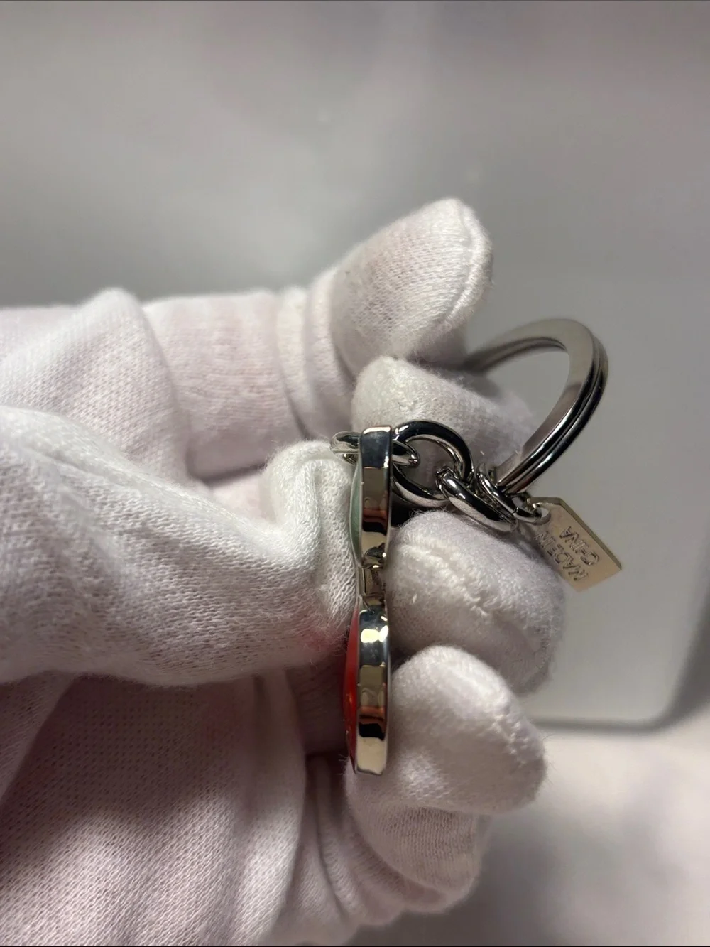 NWOT Vintage COACH Enamel Cherry Keyfob Bag Charm Y2K - Pristine Condition